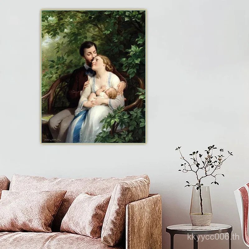 ภาพวาดสีน้ำมัน Fritz Zuber-Buhler "Inalimenta al bombino" บนผ้าใบ สำหรับตกแต่งห้องนั่งเล่น IL5Z