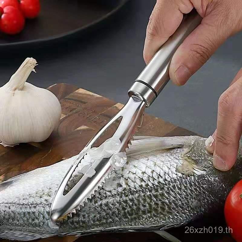 แปรงเกล็ดปลาสแตนเลสหนาในครัวเรือนเกล็ดปลา Scraper Fish Scale Planer ไม่มีคู่มือปลา Scale Scraper Gad