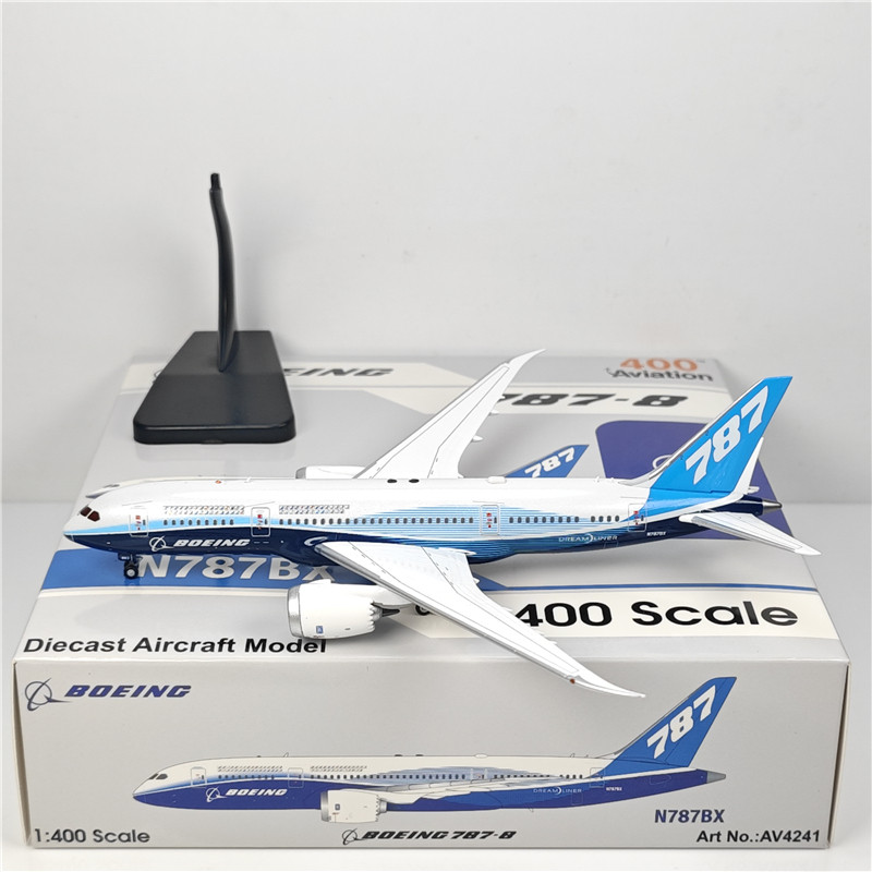 จัดส่งรวดเร็ว - การบิน 1: 400 โบอิ้งโรงงานเดิม B787-8 N787BX เครื่องบินโลหะผสมรุ่น Landing Stand ที่