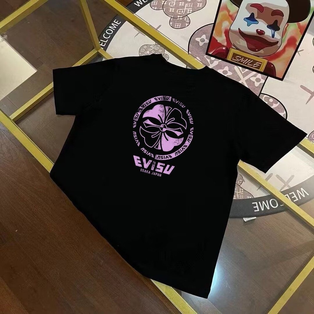 เสื้อยืดผู้ชายและผู้หญิงผ้าฝ้ายแท้ Evisu