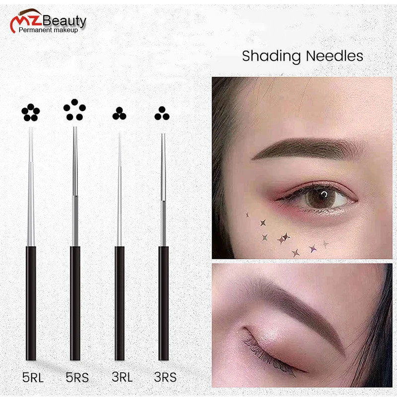 Microblading 3RS 3RL 5RS 5RL รอบแรเงาเข็ม 3 ซม.Lenght Tebori หมอก Augjas Micropigmentacion คิ้ว Tatt