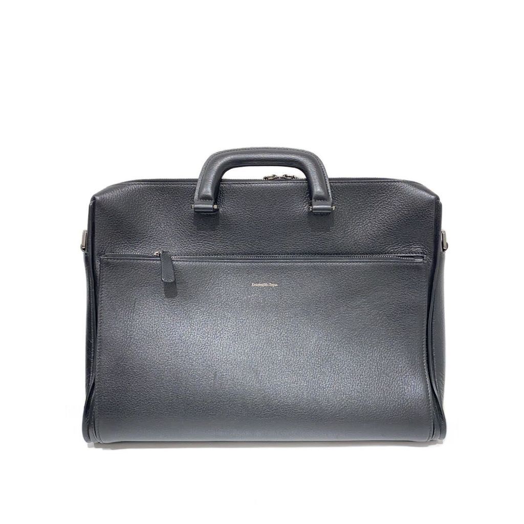 Ermenegildo Zegna Business Bag Briefcase -- BLK Direct from Japan Secondhand