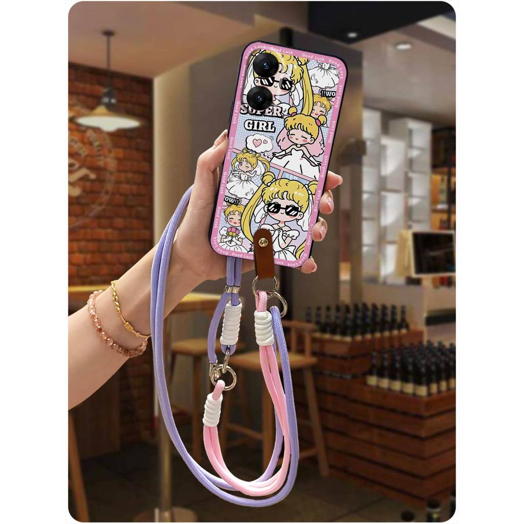 กันน้ําทนทานเคสโทรศัพท์สําหรับ VIVO V29E india สร้อยคอนุ่ม Graffiti Dirt-proof น่ารักแนวทแยงกันกระแท