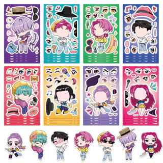 สติ๊กเกอร์ไลน์ K-Pop ไอดอล น่ารัก กันน้ำ 8 ชิ้น สำหรับติดโทรศัพท์ สมุดบันทึก ของกระจุกกระจิก