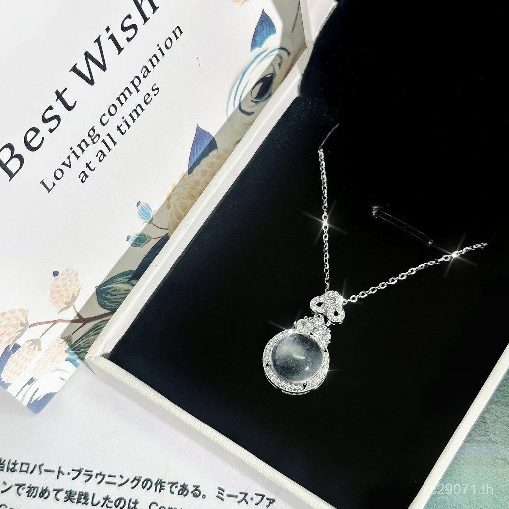 แสงหรูหราต้นฉบับนวัตกรรมจีนจี้หยกธรรมชาติNiche S925 High-Endน้ําโฟมสร้อยคอหยกClavicle Chainเงินสเตอร