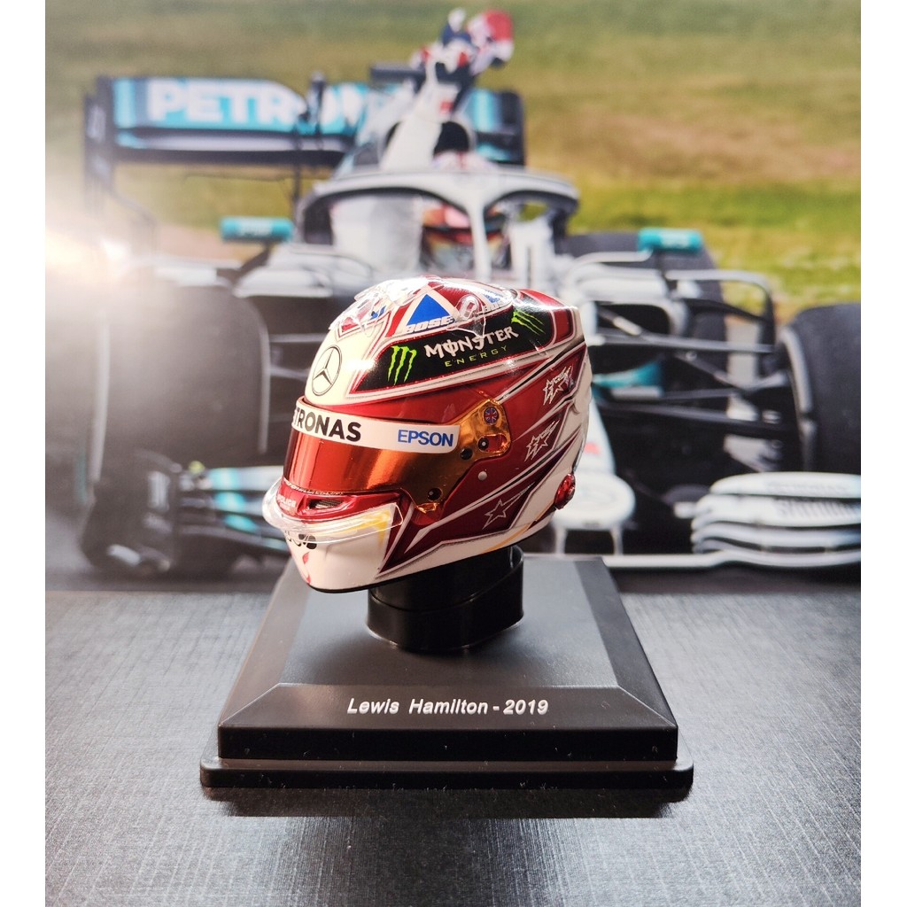 F1 หมวกกันน็อครุ่น 1: 5 Spark Hamilton 2019 British Station Helmet Model Mercedes Benz W10 Hamilton 