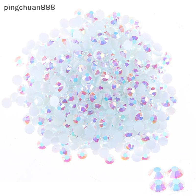 Pingchuan888 5 มม.1000 ชิ้น Rhinestone AB นมเยลลี่ Flatback เรซิ่นคริสตัลสําหรับเสื้อผ้า/เล็บ Nice