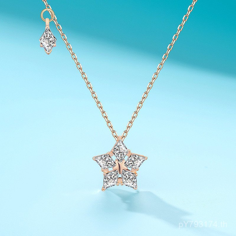 สร้อยคอจี้โรแมนติก สไตล์ดาวและกุหลาบ Sterling Silver ประดับ Zircon HLP8