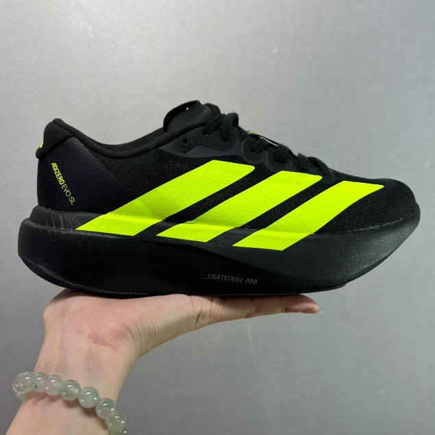 Adizero EVO SL รองเท้าวิ่งผู้ชายและผู้หญิงแผ่นคาร์บอนรองเท้ากีฬา Adizero JR3420 VIUA YEXD