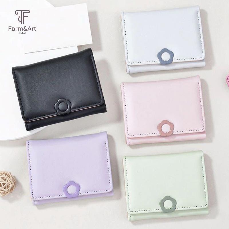 Form & Art กระเป๋าสตางค์ผู้หญิง แบบพับสามช่อง วัสดุPU ทรงแฟชั่น