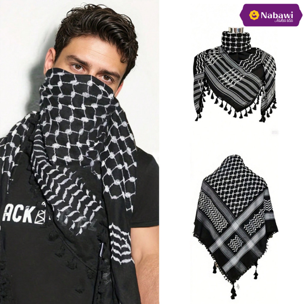 สีดําและสีขาว Almas Turban Arabic Turban Hajj และ Umarh ของที่ระลึกอาหรับ Turban Hajj Turban Eid Tur