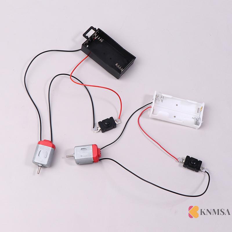KNMSA] Black White 130 Motor Gamepad พร้อม 2xAA Battery Storage Case และ Switch 16500 RPM Mini DIY E