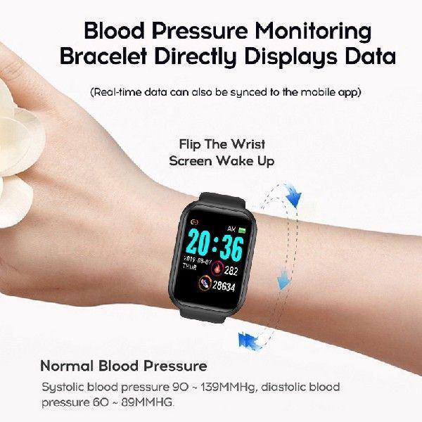 Y68 สมาร์ทวอทช์ Heart Rate ความดันโลหิต ออกซิเจนในเลือด Monit