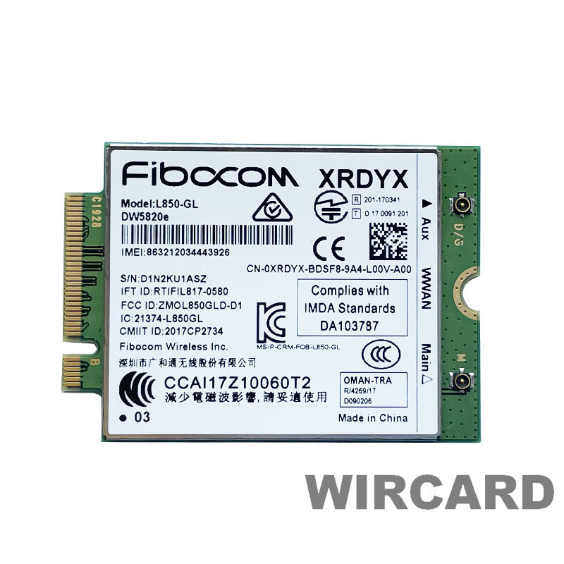 ยี่ห้อใหม่ DELL 3540 5300 5400 Mobile Unicom Telecom LTE 4G โมดูล L850-GL DW5820e