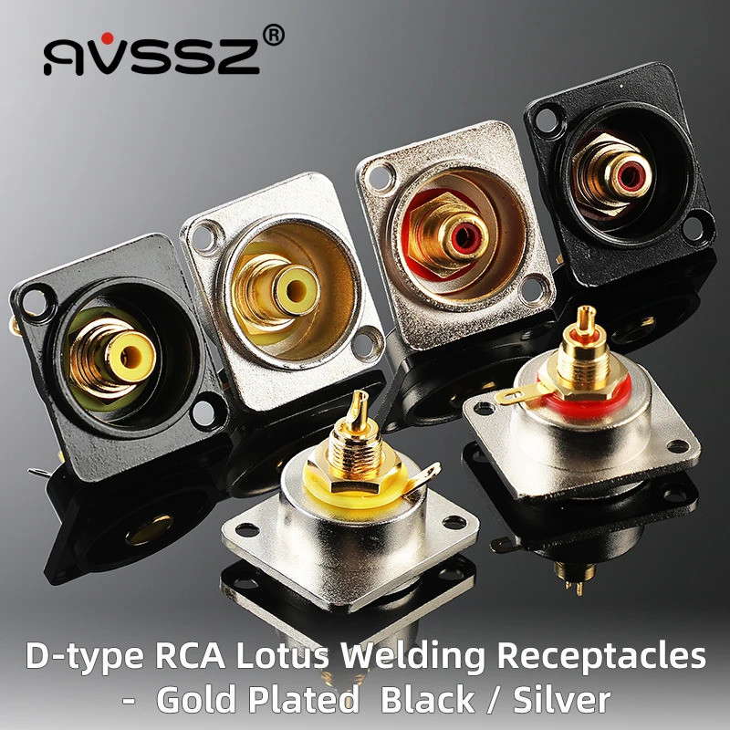 AVSSZ Gold-plated RCA Adapter lotus Audio Jack Solder Socket Connector Neutriks YONGSHENG สําหรับแชสซีแผงอะแดปเตอร์เสียงแจ็คอะแดปเตอร์