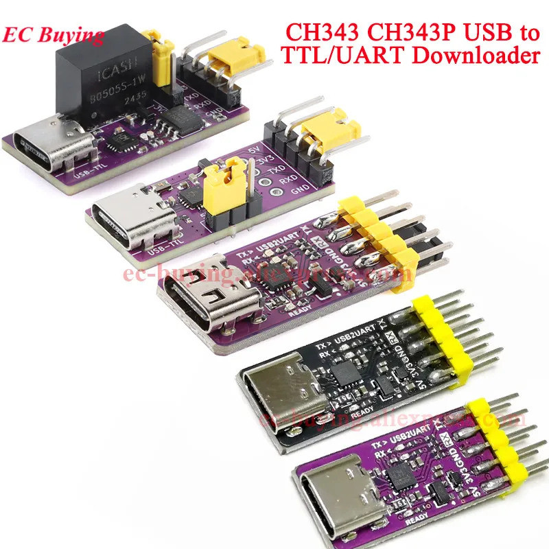CH343 แยก USB ถึง TTL CH343P USB ถึง TTL 3.3 V/5 V Serial Port การสื่อสารแยก 6Mbps UART Downloader โมดูล