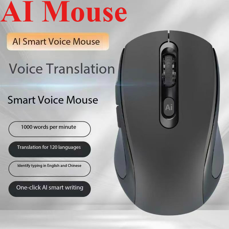 Ai Voice Mouse ไร้สายบลูทูธ Dual-Mode ชาร์จสําหรับแล็ปท็อป Pc การพิมพ์ด้วยเสียงแปล Deepseek Gpt สํานักงานอัจฉริยะ