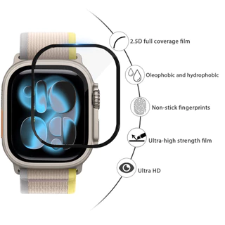 ฟิล์มกระจกนิรภัย 3 มิติ for Apple Watch 49มม 46 45 42มม 40 44มม for Iwatch Ultra/SE 3 2 Series 11 10 9 8 7 6 5 38มม