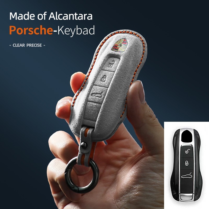 Alcantara เหมาะสําหรับ Porsche Porsche AB Key Case Suede Suede Key Case พวงกุญแจ
