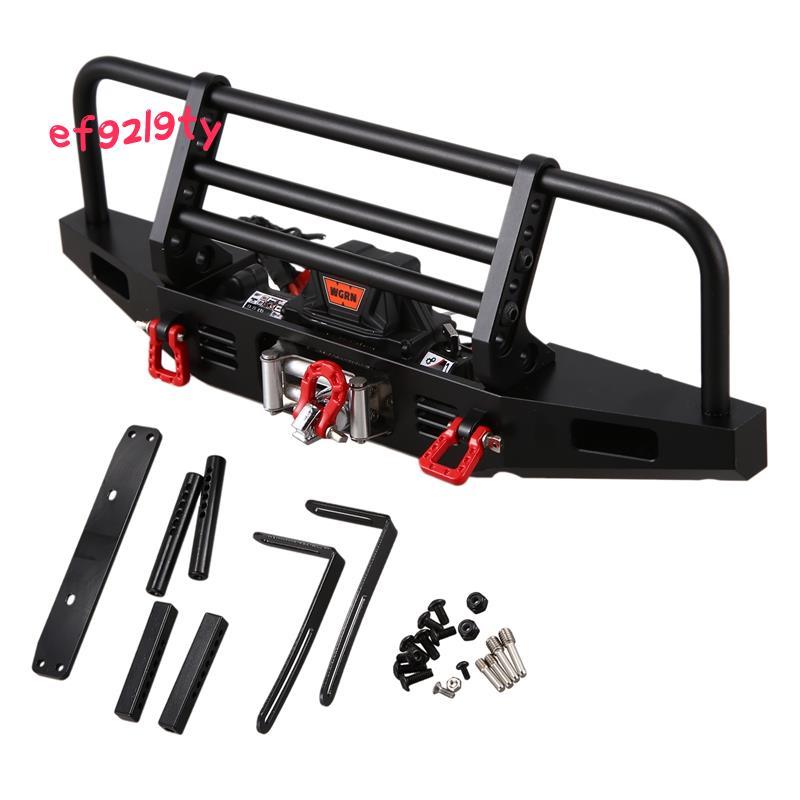 กันชนหน้าโลหะพร้อมระบบรีโมทคอนโทรล Winch สําหรับ 1/10 RC Crawler TRX4 SCX10 & SCX10 II 90046