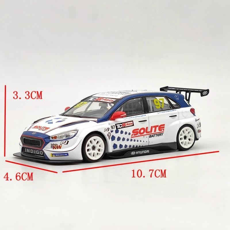 แบตเตอรี่ Solite 1: 43 Hyundai i30 N TCR 2019 TCR Asian Series Racing Alloy Car Model