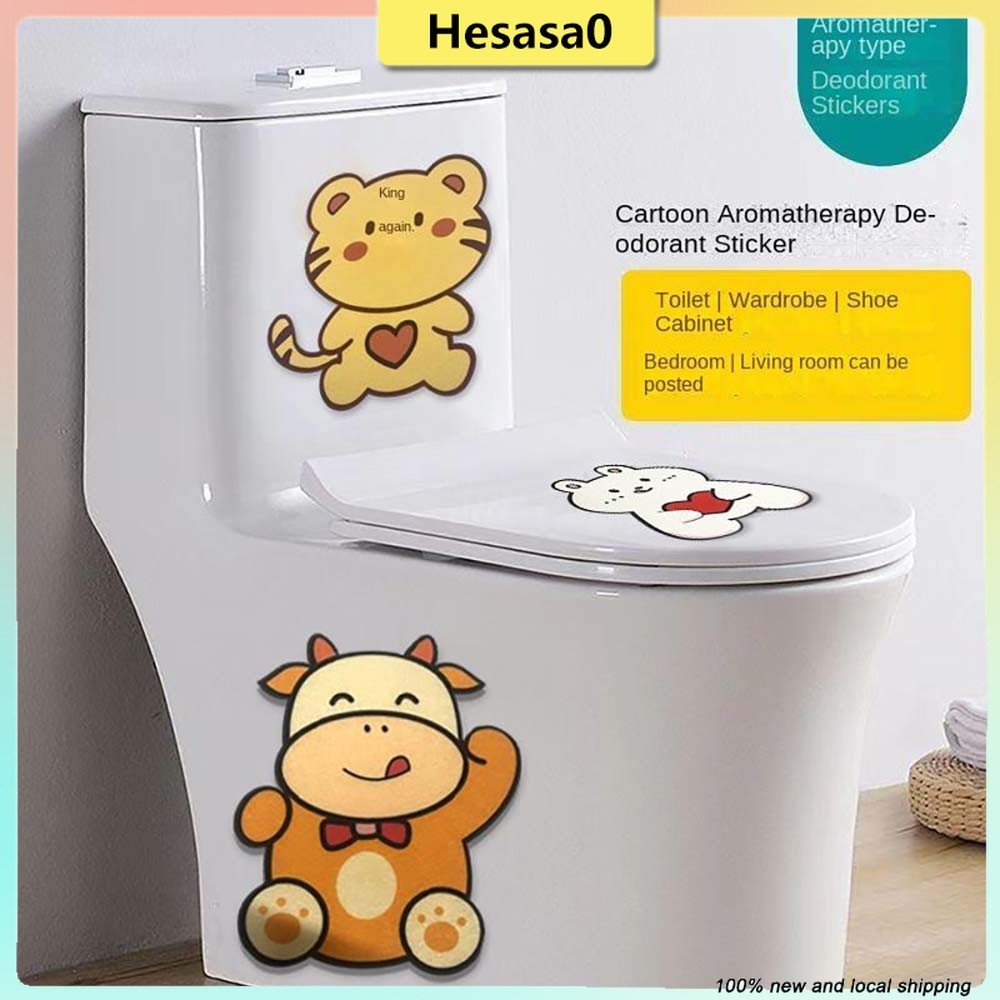 1/5ชิ้นห้องน้ําระงับกลิ่นกายแพทช์กาวในตัวการ์ตูนห้องน้ําที่ยั่งยืนกลิ่นหอมสติกเกอร์เม็ดอโรมา