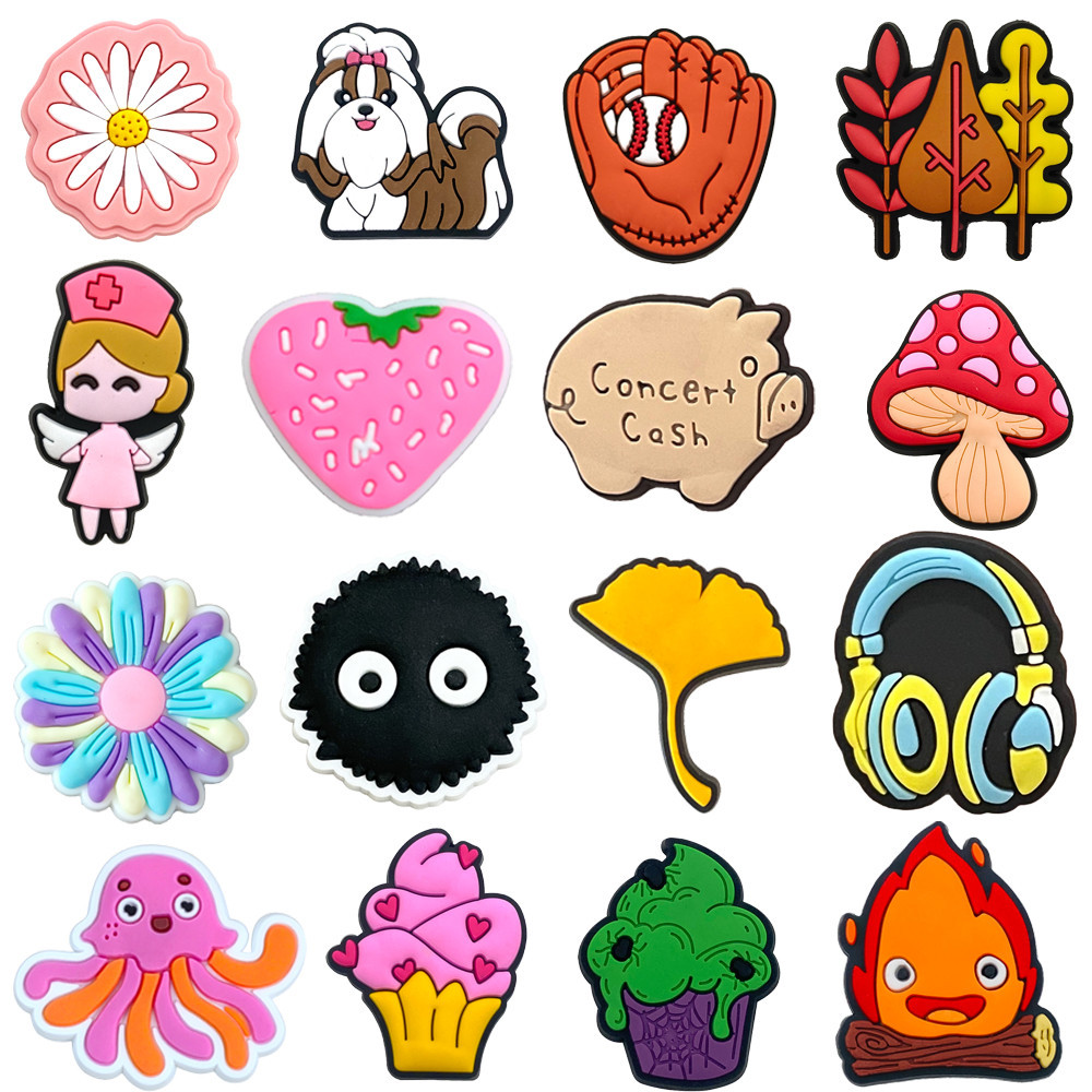 ตลก 1 ชิ้นหูฟังรองเท้า Charms น่ารักอุปกรณ์เสริมรองเท้า Charms สําหรับรองเท้าแตะตกแต่งหัวเข็มขัด