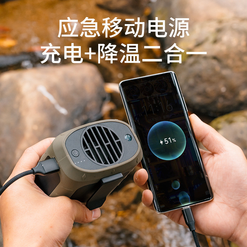 Eisen ไฟฟ้าฤดูร้อนเอว-แขวนพัดลมแบบพกพาแบบพกพาคอ-แขวน USB ชาร์จ Mini Leafless พัดลมเอว Cooling สามารถ