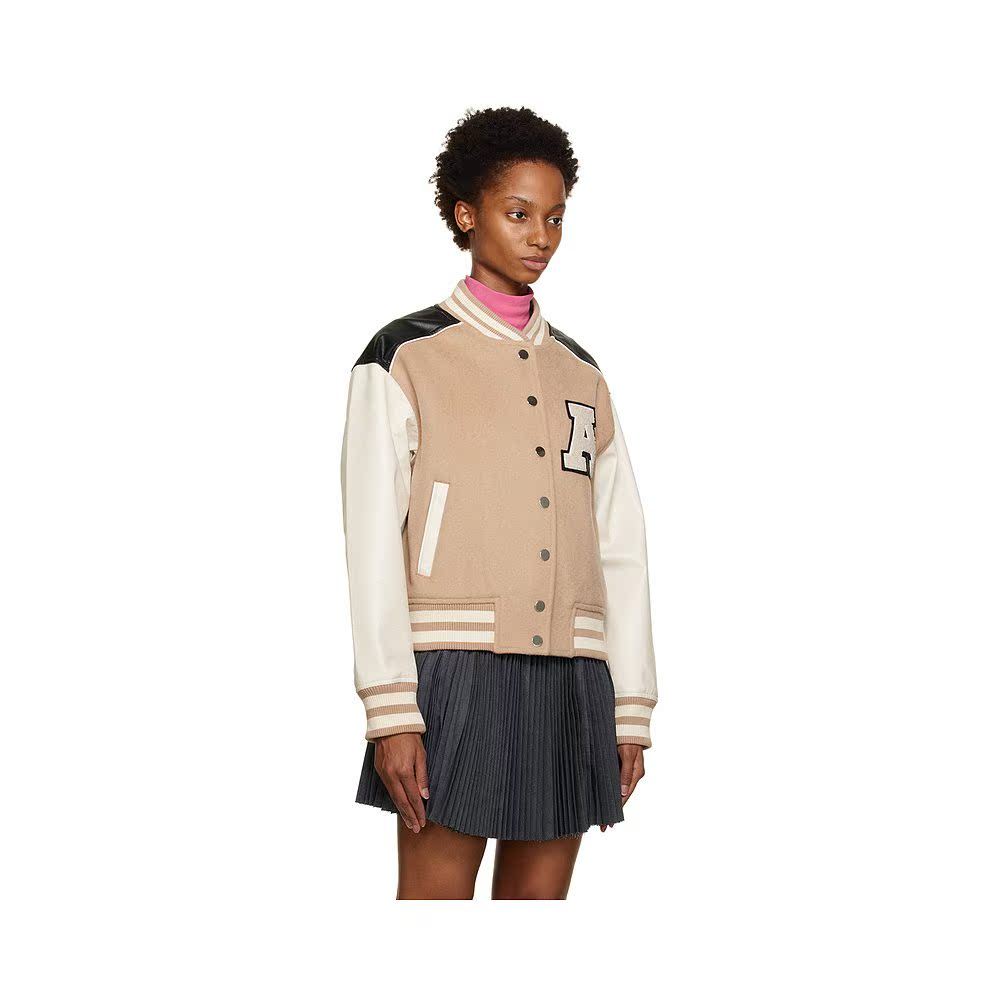 แจ๊คเก็ตเบสบอลสไตล์วาร์ซิทีของAxel Arigato สำหรับสุภาพสตรี สีคา멜 แฟชั่นหรูหรา
