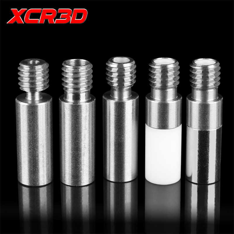 XCR 3D Printer Parts All Metal PTFE Tube Stainless Steel Throat V6 Hotend Smooth Heat Break For E3D 