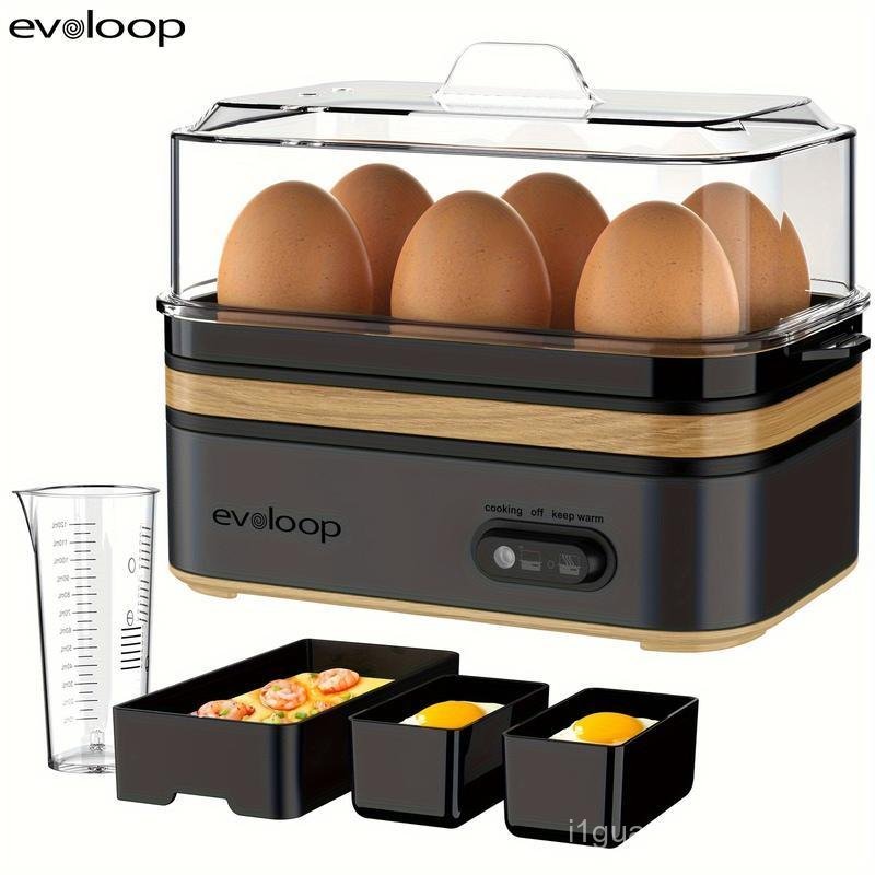 EVOLOOP Rapid Egg Cooker 6 Egg Capacity BPA free Electric Egg Cooker for Hard Boiled Eggs, Poached E