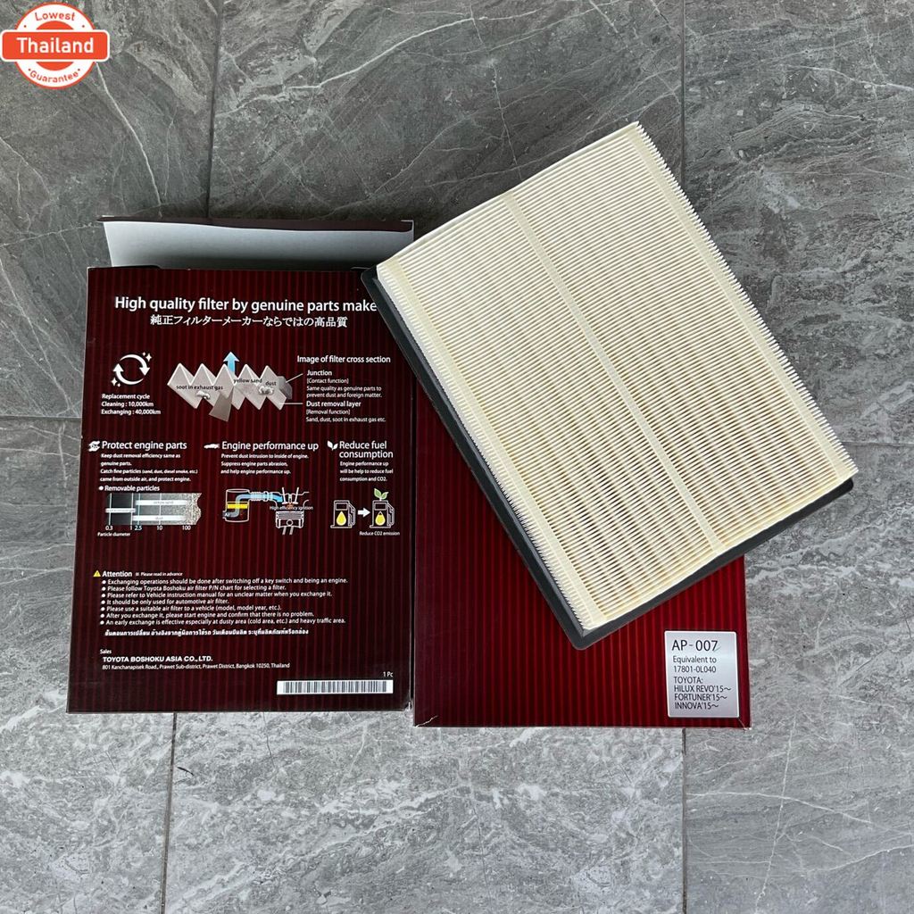 กรองอากาศ Toyota Revo year12-21 Allใหม่ Fortuner year14-21 Innova Crysta year15-21 / 17801-0L040 / A