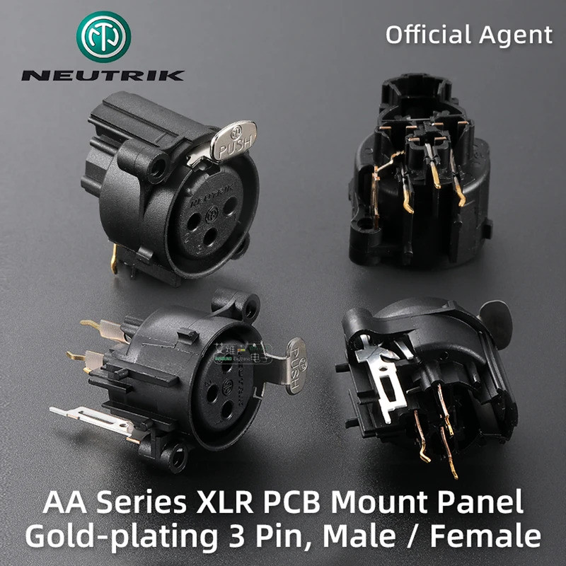 Neutrik 3 ขา XLR PCB Mount แผงตัวเชื่อมต่อ Bronze Contacts ชายหญิงแชสซีตัวเชื่อมต่อซ็อกเก็ต / ไม่มีล็อคสลัก