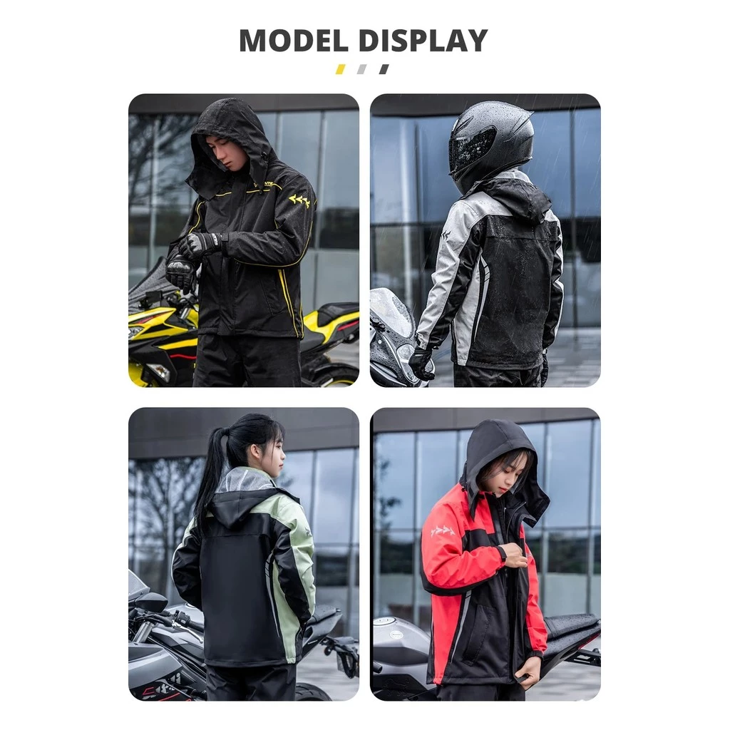 ชุดกันฝนสำหรับขี่จักรยานยนต์ เสื้อพร้อมกางเกง thumbnail 10