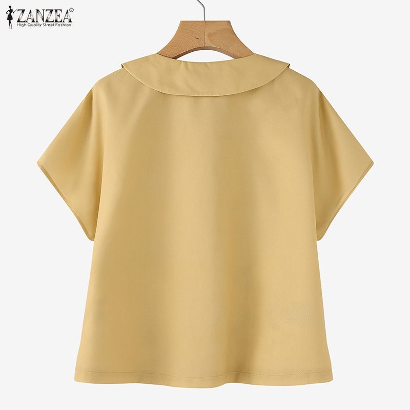 ZANZEA เสื้อแขนระบายพิมพ์ลายดอกไม้แบบแร็กแลนสำหรับผู้หญิง สไตล์เกาหลี สวมใส่ง่ายในฤดูร้อน — صورة 8