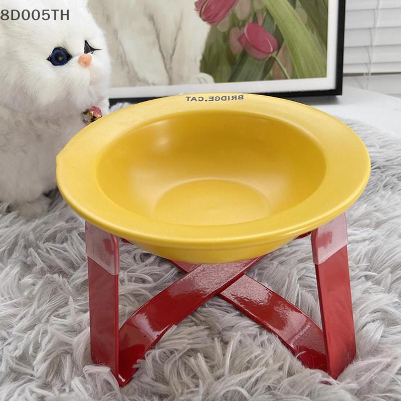 [JTS] ป้องกันคอเท้าสูง Mcdonalds สีชามอาหารแมวชามน้ําดื่มชามแมวเซรามิกเหมาะสําหรับลูกแมวน่ารัก [TH]
