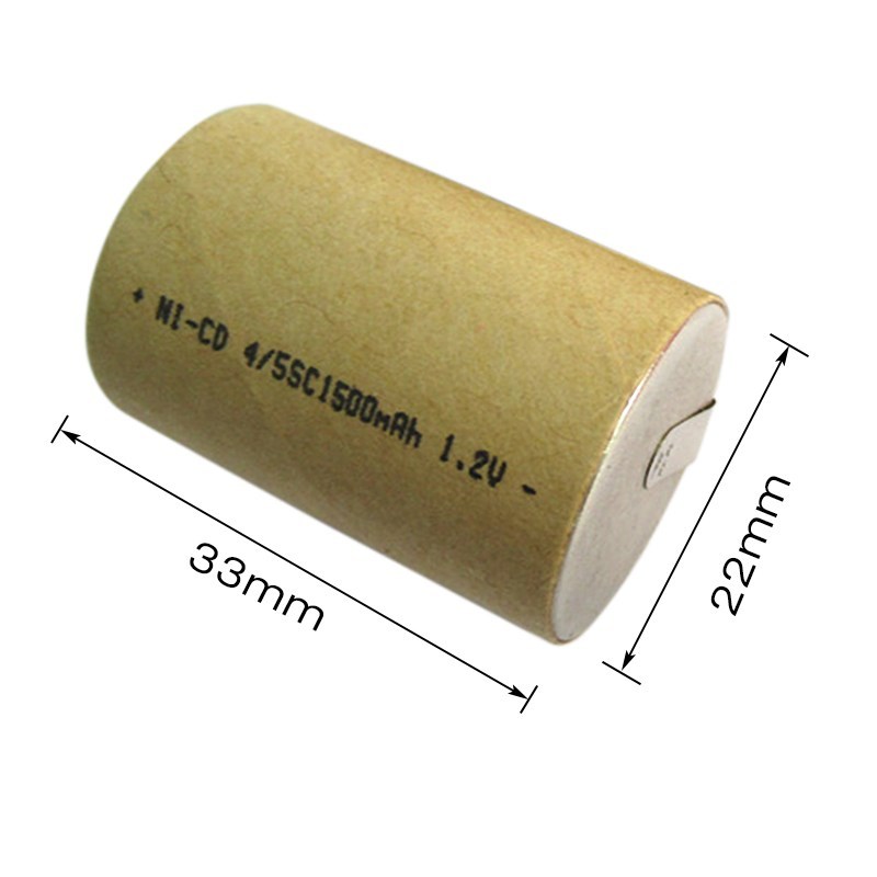 4/5SC 1.2V ถ่านชาร์จ 1500mAh 4/5 SC Sub C Ni CD