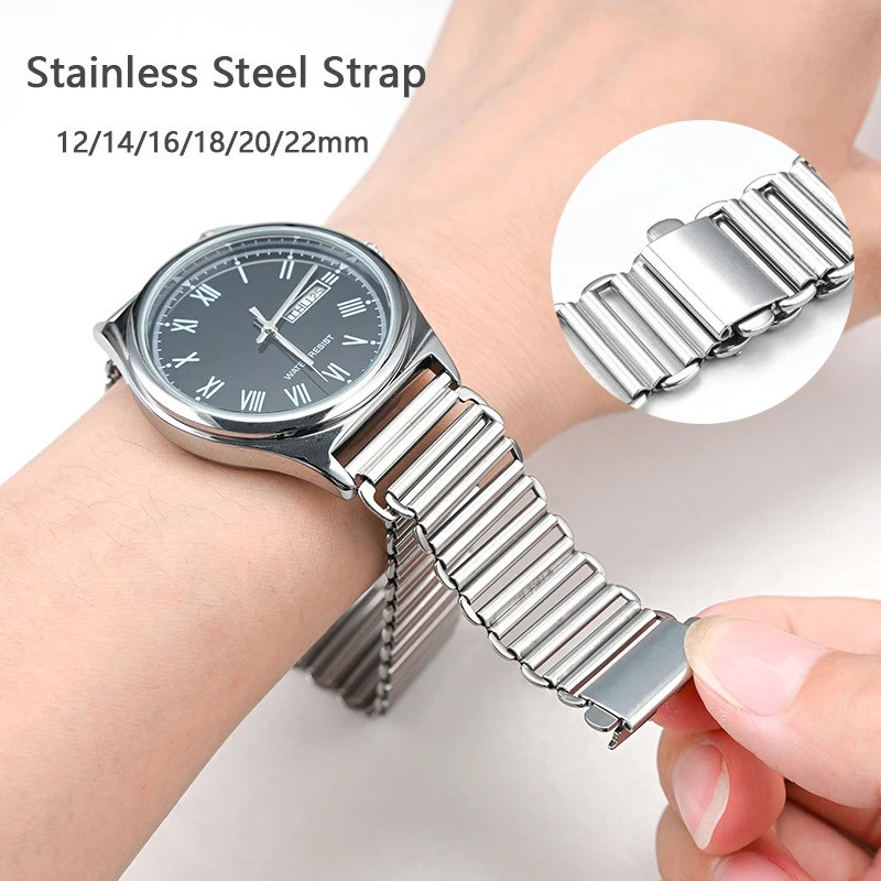 สายโลหะสําหรับ F-91W/F84/F105/108/A158/168/AE1200 สแตนเลส Universal Quick Release นาฬิกา 12/14/16/18