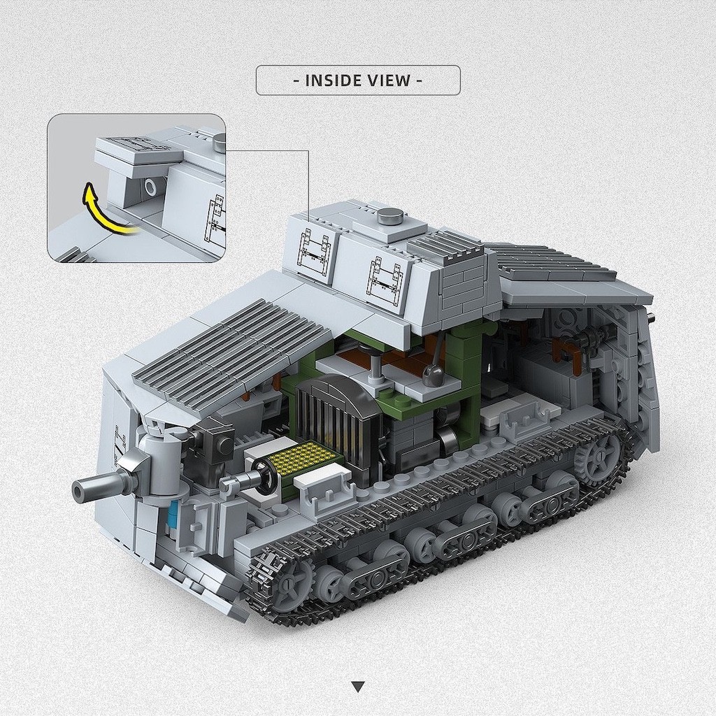 Mytopshop 920PCS MOC A7V Heavy Tank รุ่นการศึกษาของเล่น Building Block อิฐของขวัญเด็ก DIY ชุดใหม่ 1: