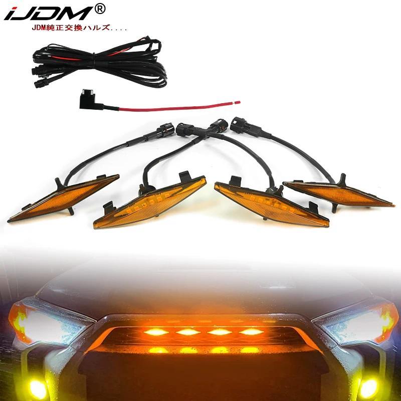 4pcs Hood Bulge หลัง Grille Light สําหรับ Toyota 4Runner TRD Pro Grille Tundra ด้านหน้า Grille แสงวิ