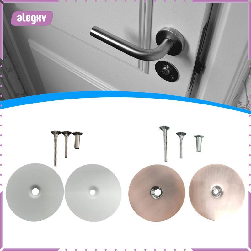 [alegxv] แผ่นปิดรูประตู Knob Hole Cover Plate with Screw Steel Round Filler Plate ปกปิดประตู Latch H
