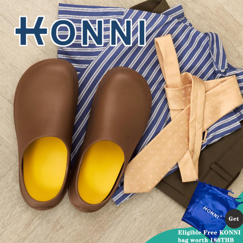 KONNI รองเท้าแตะ หัวโตแบบสวมแฟชั่น พื้นหนา  รองเท้าหัวโตแฟชั่น  รองเท้าแตะผู้หญิงกันลื่น    รองเท้าแบบสวม  พื้นนิ่ม สุขภาพ   EVA  ผู้ชาย ผู้หญิง