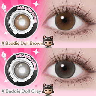 【FDA-Approved】UYAAI คอนแทค Baddie Doll series Brown/Grey 14.5mm (รายเดือน) Pro Max SIZE