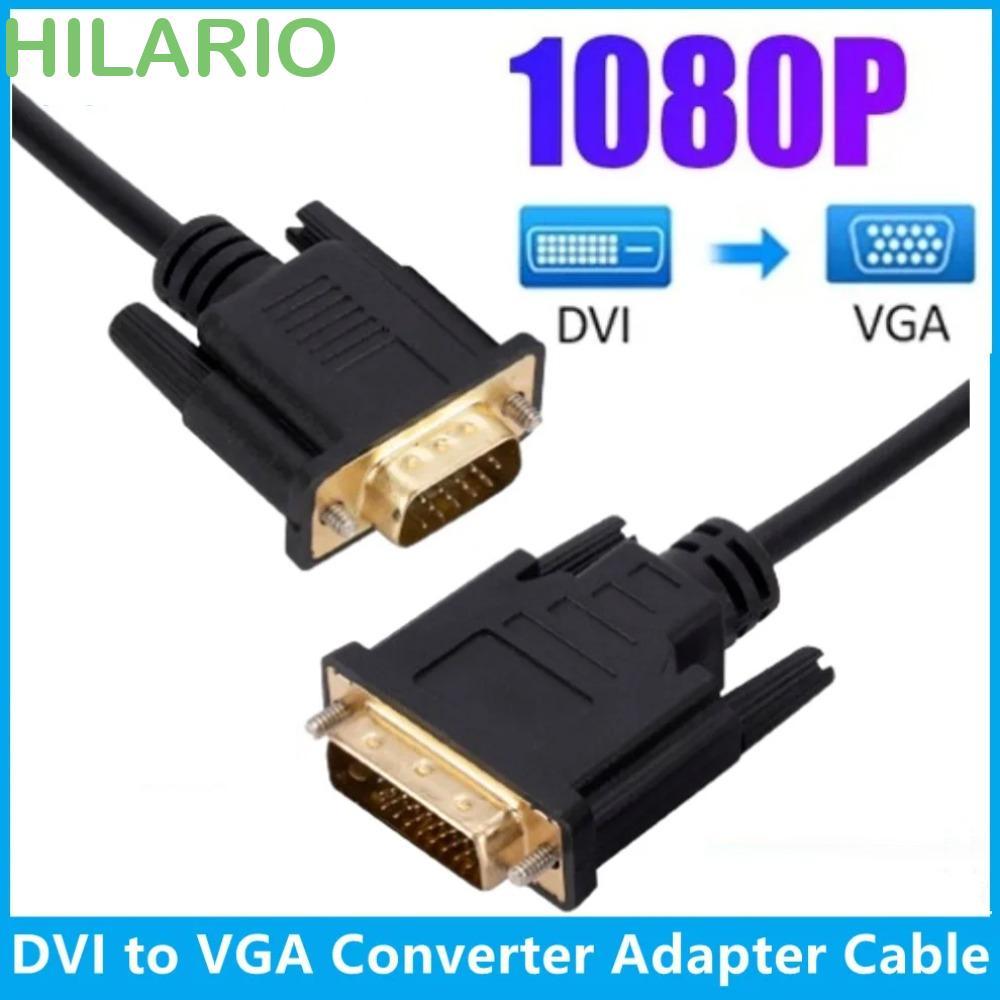 HILARIO Dvi 24+1 To Vga Cable, 24+1 15-pin VGA Dvi To VGA Cable Adapter, Gold Plated 1 M/2 M ชายชายสาย Dvi To Vga Converter สําหรับแล็ปท็อป/เดสก์ท็อป/โปรเจคเตอร์/HDTV