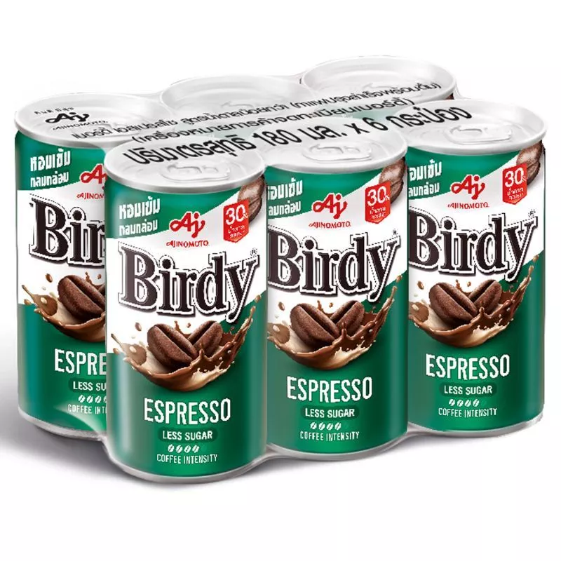 เบอร์ดี้กาแฟเอสเปรสโซ 170มล. แพค 6 Birdy Espresso Coffee 170ml. Pack 6 [หมายเลขบาร์โค้ด 8850250006022]