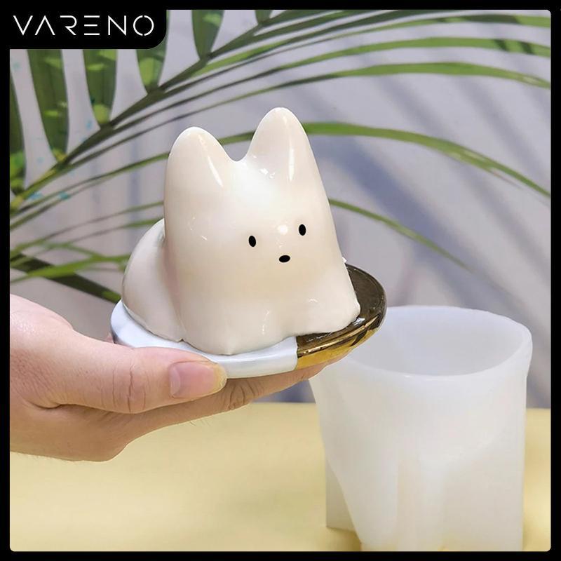 แม่พิมพ์ซิลิโคนรูปแมวและพุดดิ้ง vareno สำหรับงานประดิษฐ์ทำขี้ผึ้งจากถั่วเหลืองสบู่ดินเหนียวและเรซิ่น