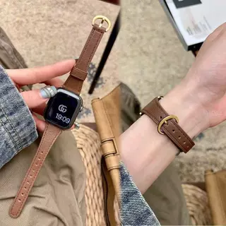 สายนาฬิกา สายหนังบางและเงา หัวมน สามารถใช้ได้กับ AppleWatch SmartWatch มีหลายสี/ขนาด สินค้าพร้อมส่งในไทย