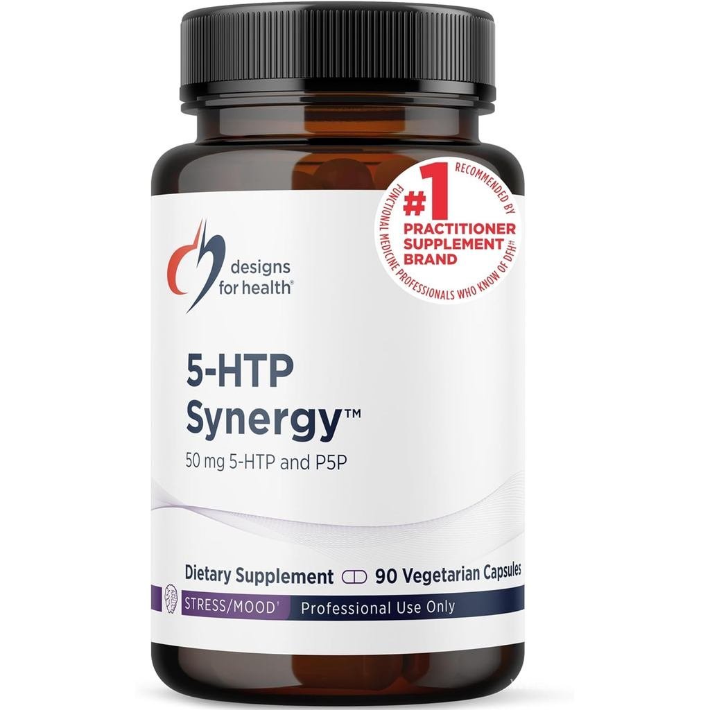 การออกแบบเพื่อสุขภาพ 5-HTP 50mg พร้อมวิตามินบี 6 (P-5-P) - อาหารเสริม 5-HTP Synergy 50 mg - Serotoni