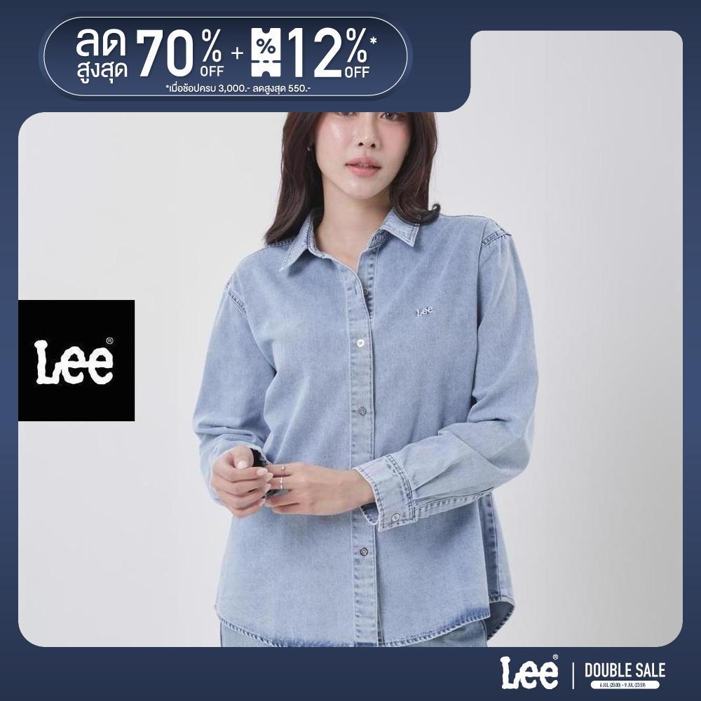 LEE เสื้อเชิ้ตยีนส์แขนยาวผู้หญิง รุ่น LE F125WSHLC07 สียีนส์อ่อน