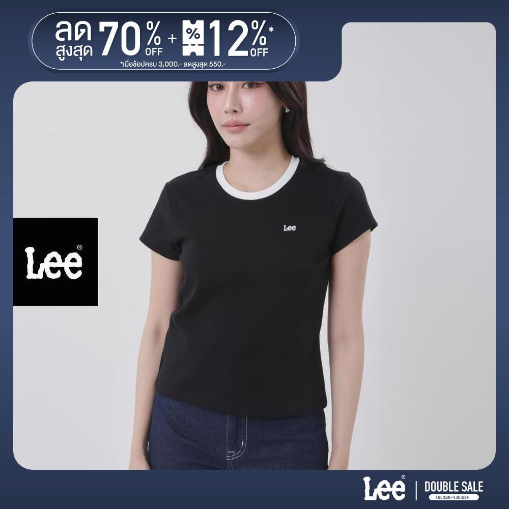 LEE เสื้อยืดแขนสั้นผู้หญิง ทรง Slim รุ่น LE S126WTSSN09 สีดำ